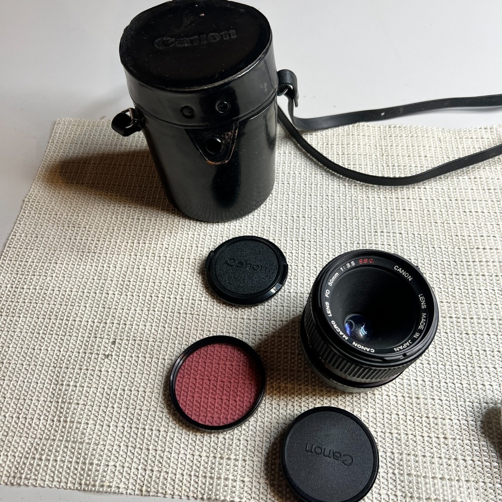 【NEAR MINT】 Canon Macro FD‎ 50mm f3.5 S.S.C. SSC Lens w/ Extension Tube 25 JAPAN